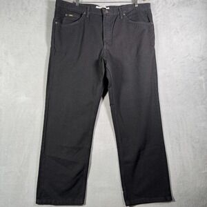 Lee Jeans Mens 42x30 Black Regular Fit Straight Leg Denim Casual Goth NEW *Flaw